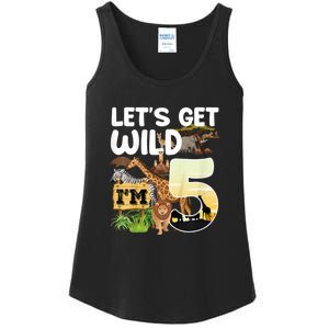 5th Birthday Zoo Safari Jungle Animal | Lets Get Wild Im 5 Ladies Essential Tank