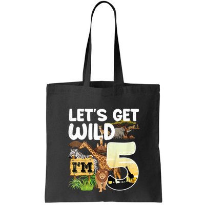 5th Birthday Zoo Safari Jungle Animal | Lets Get Wild Im 5 Bag