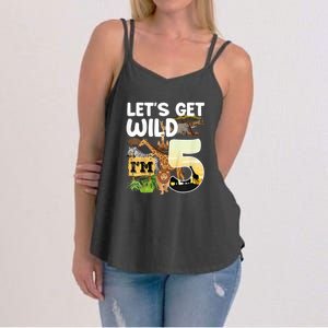 5th Birthday Zoo Safari Jungle Animal | Lets Get Wild Im 5 Women's Strappy Tank