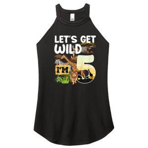 5th Birthday Zoo Safari Jungle Animal | Lets Get Wild Im 5 Women's Perfect Tri Rocker Tank