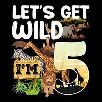 5th Birthday Zoo Safari Jungle Animal | Lets Get Wild Im 5 Short Acrylic Beanie