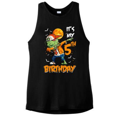 5th Birthday Zombie Halloween Costume Dabbing Undead Party  Ladies PosiCharge Tri-Blend Wicking Tank