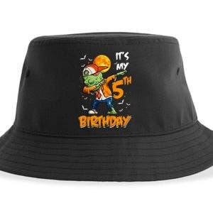 5th Birthday Zombie Halloween Costume Dabbing Undead Party  Sustainable Bucket Hat