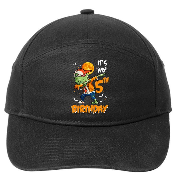 5th Birthday Zombie Halloween Costume Dabbing Undead Party  7-Panel Snapback Hat