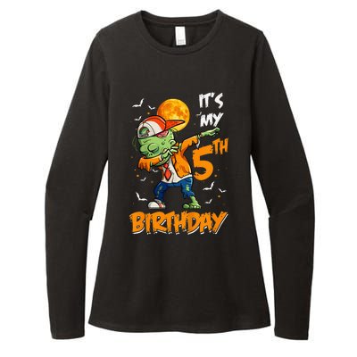 5th Birthday Zombie Halloween Costume Dabbing Undead Party  Womens CVC Long Sleeve Shirt