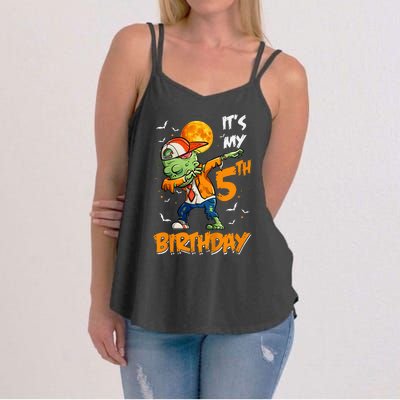 5th Birthday Zombie Halloween Costume Dabbing Undead Party  Women's Strappy Tank