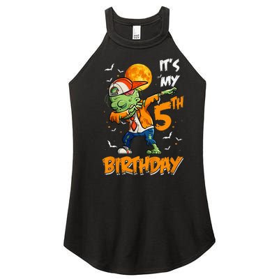 5th Birthday Zombie Halloween Costume Dabbing Undead Party  Women’s Perfect Tri Rocker Tank