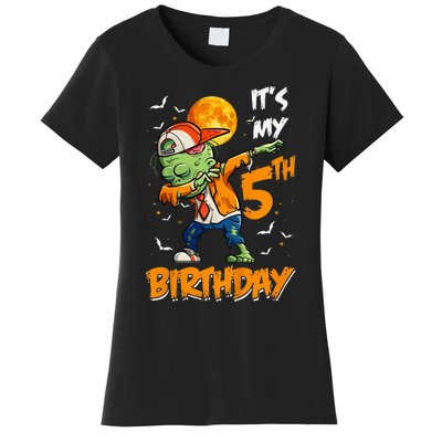 5th Birthday Zombie Halloween Costume Dabbing Undead Party  Women's T-Shirt