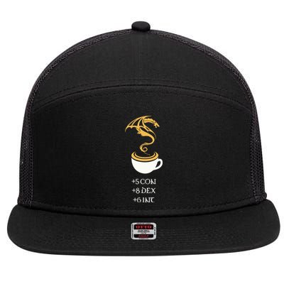 5 Con 8 Dex 6 Inc Coffee 7 Panel Mesh Trucker Snapback Hat