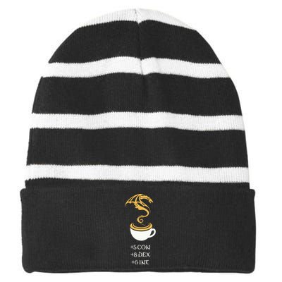 5 Con 8 Dex 6 Inc Coffee Striped Beanie with Solid Band