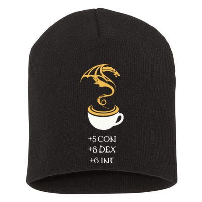 5 Con 8 Dex 6 Inc Coffee Short Acrylic Beanie