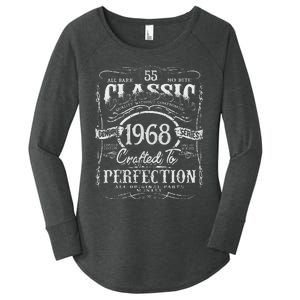 55th Classic Birthday gift 55 Perfection 1968 Birthday Women's Perfect Tri Tunic Long Sleeve Shirt