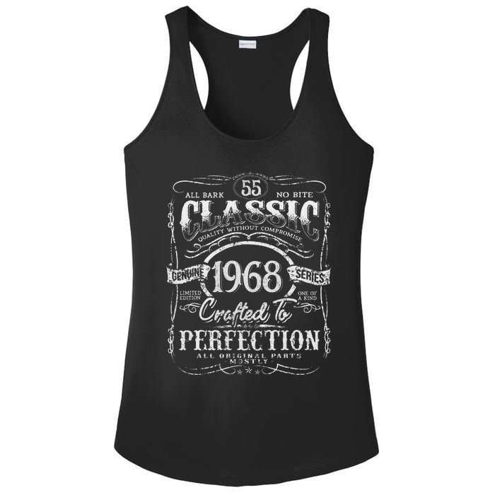 55th Classic Birthday gift 55 Perfection 1968 Birthday Ladies PosiCharge Competitor Racerback Tank