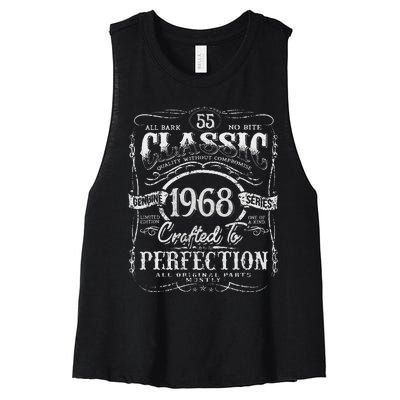 55th Classic Birthday gift 55 Perfection 1968 Birthday Women's Racerback Cropped Tank