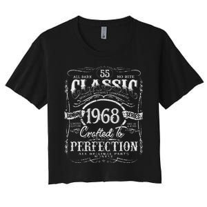 55th Classic Birthday gift 55 Perfection 1968 Birthday Women's Crop Top Tee