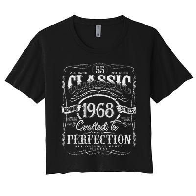 55th Classic Birthday gift 55 Perfection 1968 Birthday Women's Crop Top Tee