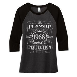 55th Classic Birthday gift 55 Perfection 1968 Birthday Women's Tri-Blend 3/4-Sleeve Raglan Shirt