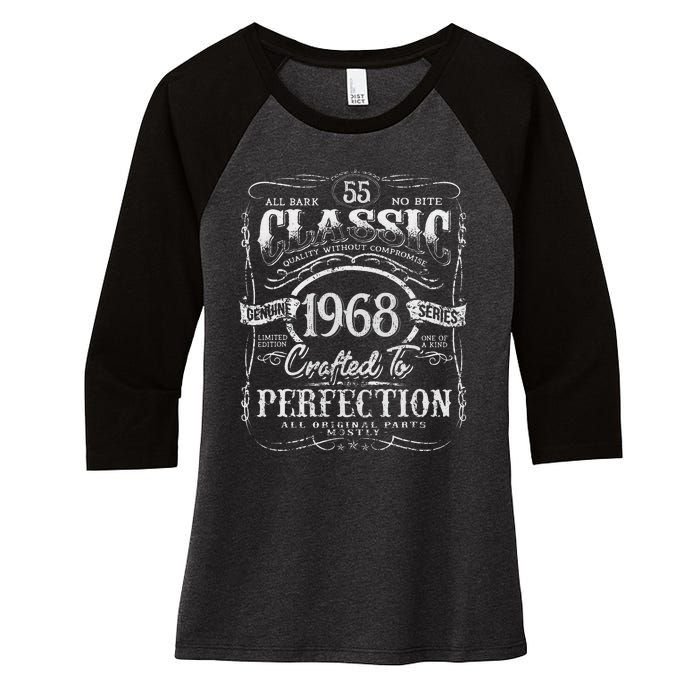 55th Classic Birthday gift 55 Perfection 1968 Birthday Women's Tri-Blend 3/4-Sleeve Raglan Shirt