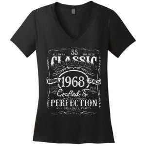 55th Classic Birthday gift 55 Perfection 1968 Birthday Women's V-Neck T-Shirt