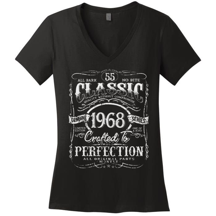 55th Classic Birthday gift 55 Perfection 1968 Birthday Women's V-Neck T-Shirt