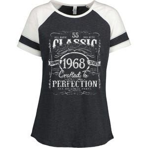 55th Classic Birthday gift 55 Perfection 1968 Birthday Enza Ladies Jersey Colorblock Tee