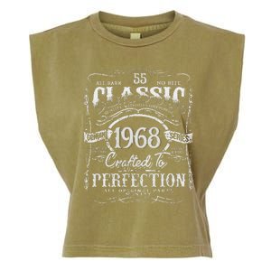 55th Classic Birthday gift 55 Perfection 1968 Birthday Garment-Dyed Women's Muscle Tee