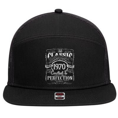 53rd Classic Birthday gift 53 Perfection 1970 Birthday 7 Panel Mesh Trucker Snapback Hat