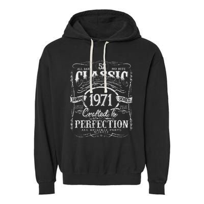 52nd Classic Birthday gift 52 Perfection 1971 Birthday Garment-Dyed Fleece Hoodie