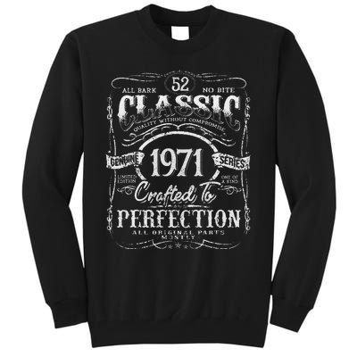 52nd Classic Birthday gift 52 Perfection 1971 Birthday Tall Sweatshirt