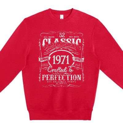 52nd Classic Birthday gift 52 Perfection 1971 Birthday Premium Crewneck Sweatshirt