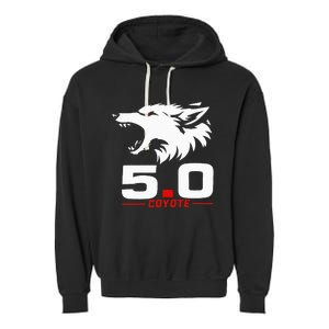 5.0 Coyote Distressed Gift Idea For Adorable Garment-Dyed Fleece Hoodie