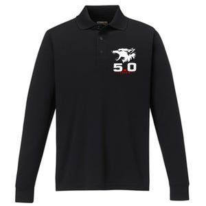 5.0 Coyote Distressed Gift Idea For Adorable Performance Long Sleeve Polo