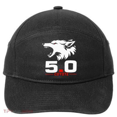5.0 Coyote Distressed Gift Idea For Adorable 7-Panel Snapback Hat