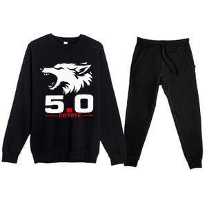 5.0 Coyote Distressed Gift Idea For Adorable Premium Crewneck Sweatsuit Set