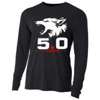 5.0 Coyote Distressed Gift Idea For Adorable Cooling Performance Long Sleeve Crew