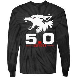 5.0 Coyote Distressed Gift Idea For Adorable Tie-Dye Long Sleeve Shirt