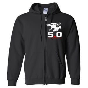 5.0 Coyote Distressed Gift Idea For Adorable Full Zip Hoodie