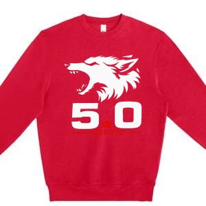 5.0 Coyote Distressed Gift Idea For Adorable Premium Crewneck Sweatshirt