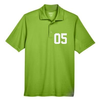 5 Cool Distressed Birthday Lucky Number Player 5th Men's Origin Performance Pique Polo