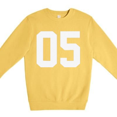 5 Cool Distressed Birthday Lucky Number Player 5th Premium Crewneck Sweatshirt