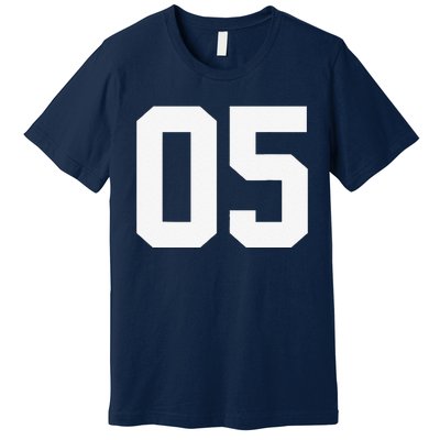 5 Cool Distressed Birthday Lucky Number Player 5th Premium T-Shirt