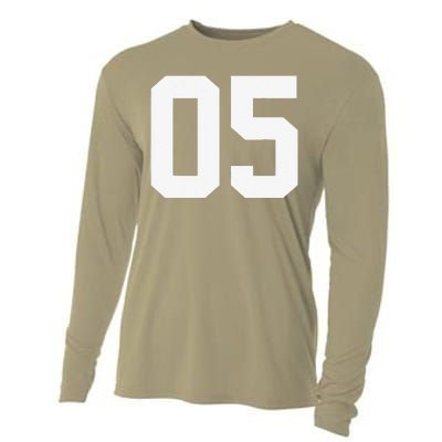 5 Cool Distressed Birthday Lucky Number Player 5th Cooling Performance Long Sleeve Crew