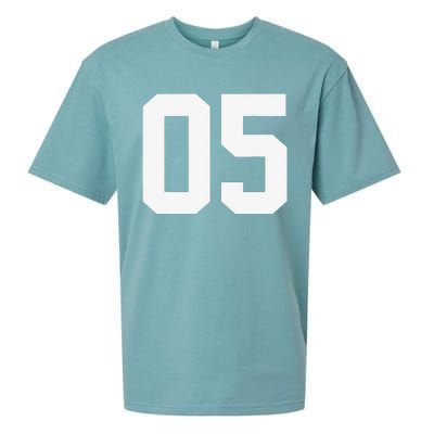 5 Cool Distressed Birthday Lucky Number Player 5th Sueded Cloud Jersey T-Shirt