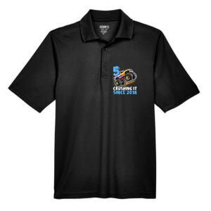 5 Crushing It Since 2018 Monster Truck 5th Birthday Boy Men's Origin Performance Pique Polo