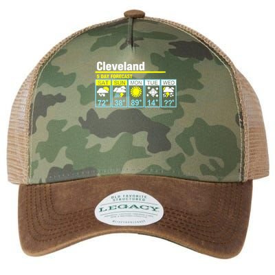 5 Day Forecast Funny Cleveland Legacy Tie Dye Trucker Hat