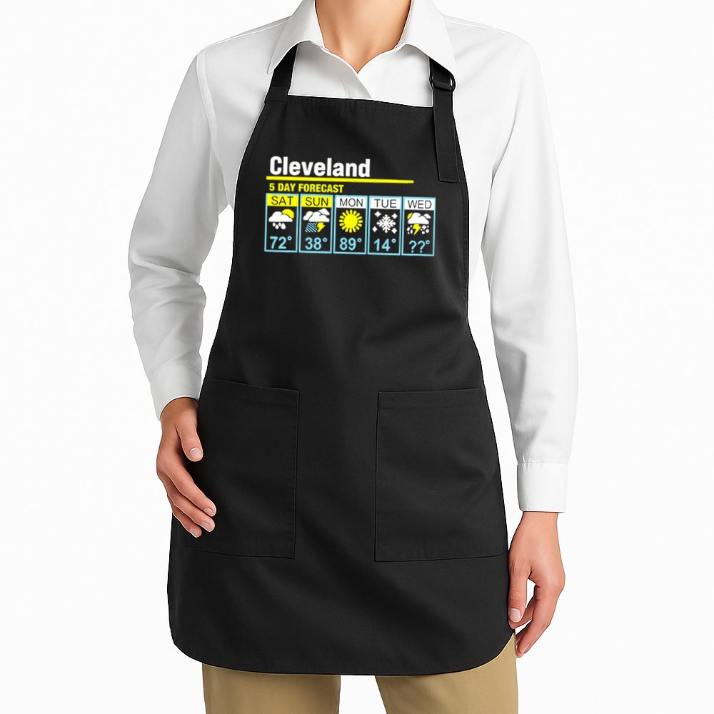 5 Day Forecast Funny Cleveland Apron