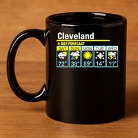 5 Day Forecast Funny Cleveland 11oz C Handle Ceramic Mug