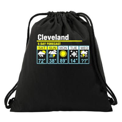 5 Day Forecast Funny Cleveland Drawstring Bag