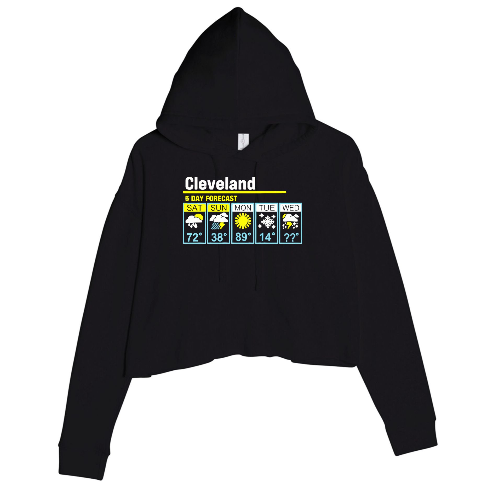 5 Day Forecast Funny Cleveland Crop Fleece Hoodie