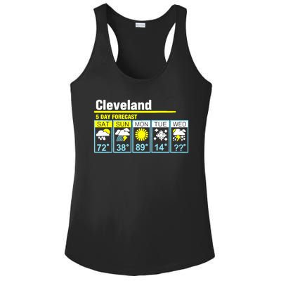 5 Day Forecast Funny Cleveland Ladies PosiCharge Competitor Racerback Tank